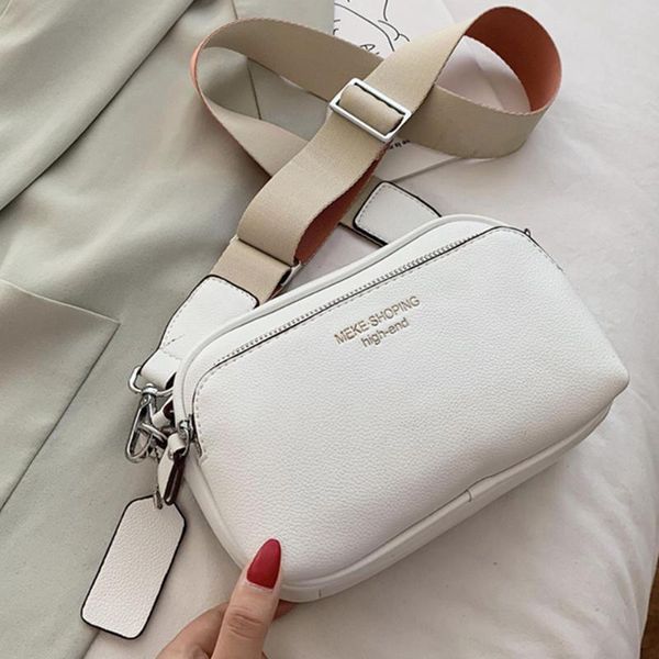 

evening bags luxury for women 2021 fashion wild small square bag wide straps female shoulder simple solid color lady crossbody