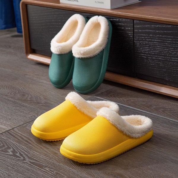 

women slippers winter home waterproof plush warm non-slip cute cat cartoon animals indoor bedroom ladies, Black