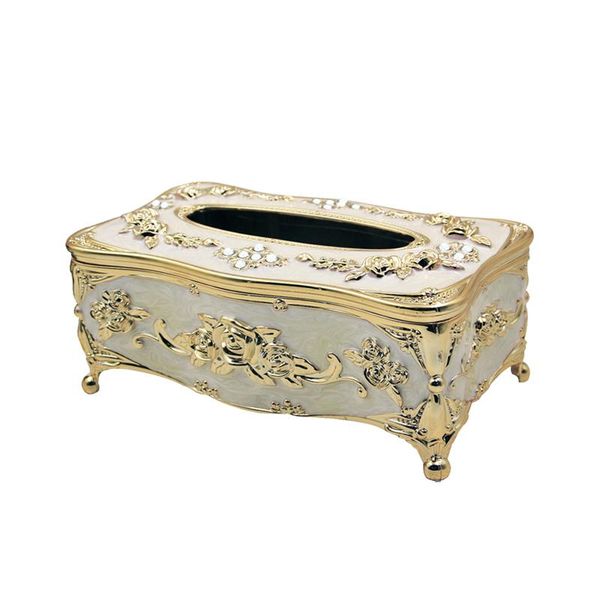 

tissue boxes & napkins european luxury box multifunctional storage golden rectangle cover servilletero living room decoration ae50zj