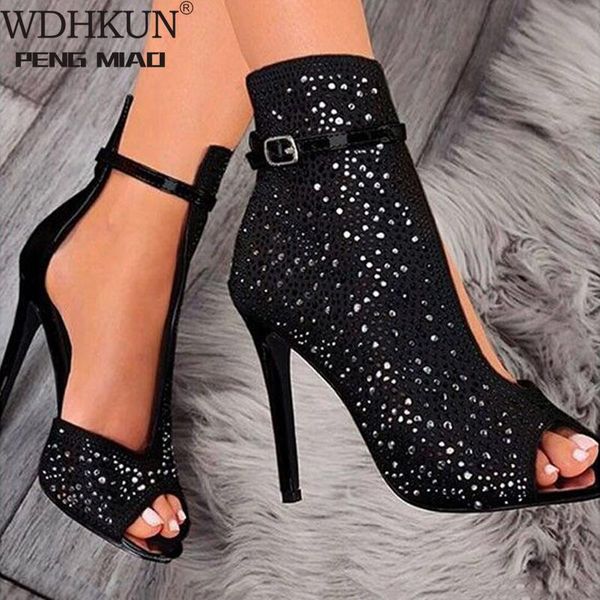 

dress shoes 2021 women pumps high heels buckle ladies female sandals stiletto, Black