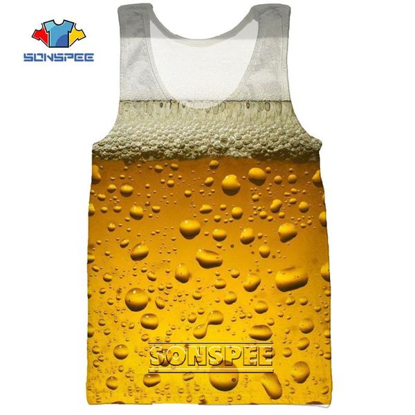 

men' tank sonspee 3d 6xl men women beer vest bar dancing buddy cool breathable loose comfortable large size apparel, White;black