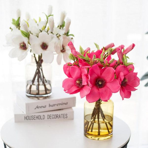 

decorative flowers & wreaths single-branch magnolia small fresh simulation flower fake inserts home decoration wedding