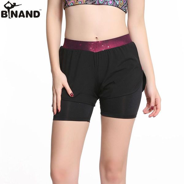

running shorts binand double layer fitness women breathable quick dry gym outdoor summer sport female athletic jogging, Black;blue