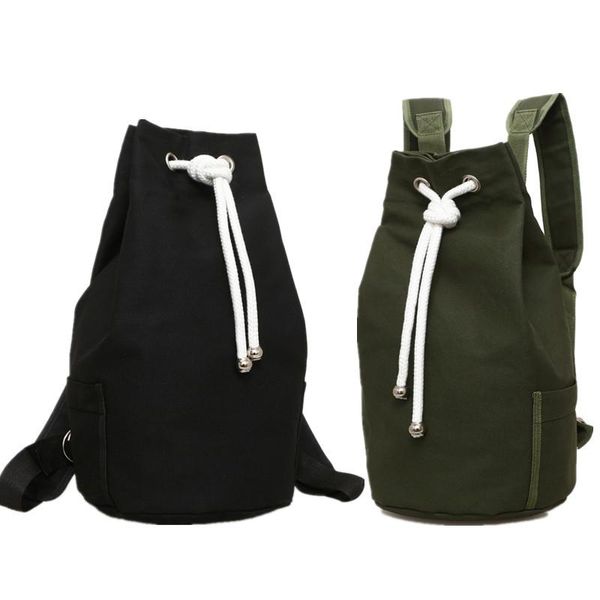 

outdoor bags style canvas drawstring backpack large capacity bucket basket bag sports fitness cycling