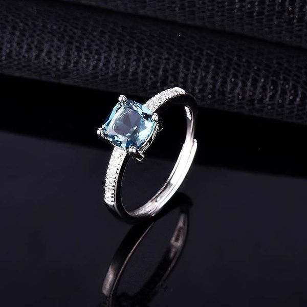 

wedding rings fine simple square silvery jewelry for women statement engagement romantic unique accessories wholesale, Slivery;golden