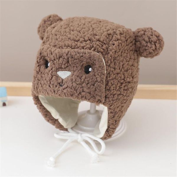

hair accessories 3-16 months cartoon soft autumn winter animal pattern baby ear warmer hat fleece caps earmuffs hats, Slivery;white