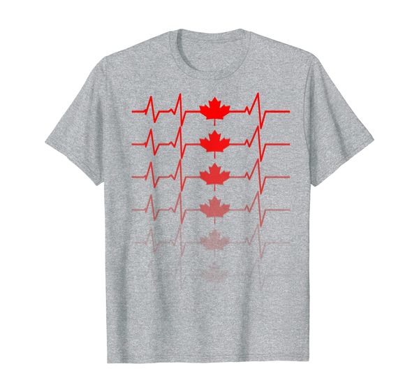 

canadian maple leaf heartbeat shirt canada day t-shirt, White;black
