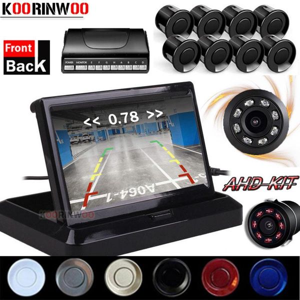 

car rear view cameras& parking sensors koorinwoo video parktronic 12v 8 radars 4.3 inch monitor screen alarm front camera