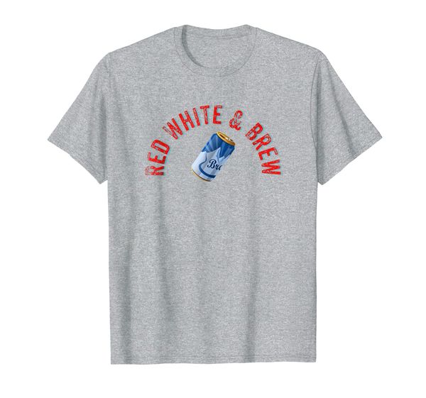

red white brew t-shirt for a 4th of july beer., White;black