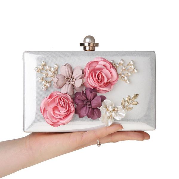 

women's bag women handbags flower pearl dinner square hand purses and luxury designer lipstick evening bags