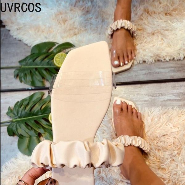 

casual summer women's slippers 2021 pure color simple fashion wild trend outdoor pleated vamp set toe women's slippers, Black