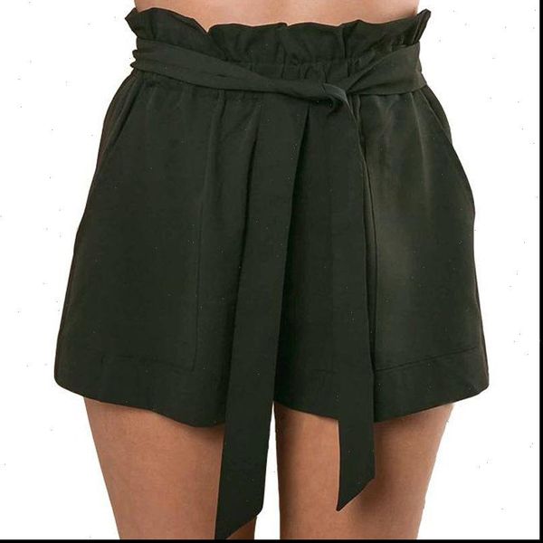 

fashion womens shorts women lady summer casual high waist short beach bow trousers, White;black