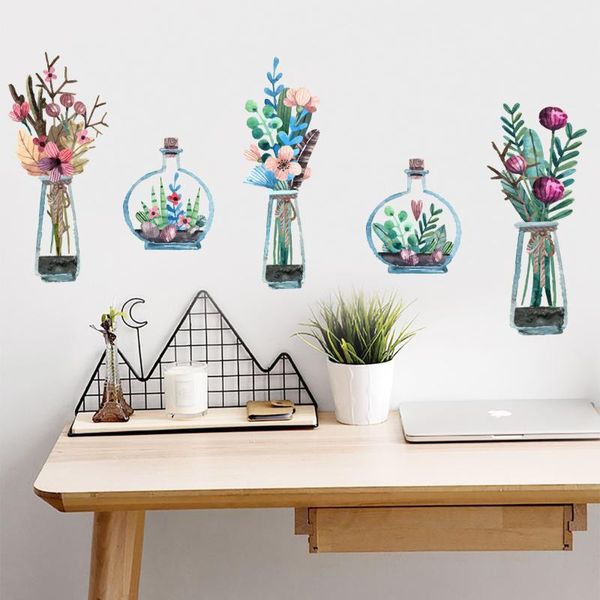 

wall stickers illustration hanging basket plant flower sticker living room bedroom background sofa home decoration