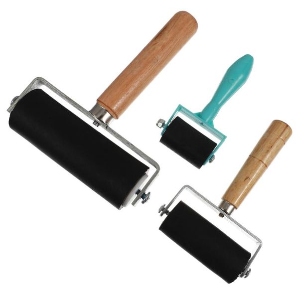 

hair brushes 3pcs rubber roller practical painting rollers drawing, Silver