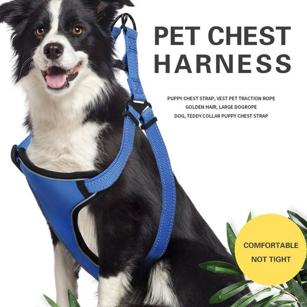 

dog collars & leashes adjustable pet harness breathable nylon puppy vest outdoor walking for small medium dogs supplies