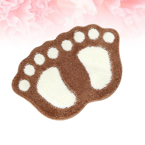 

lovely bathroom floor mat foot shape carpet skid resistance flocking carpets