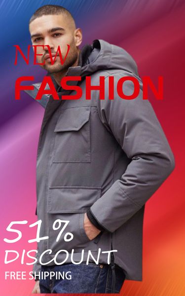 

winter outdoor leisure sports down jacket white duck windproof parker long leather collar cap warm real wolf fur stylish classic adventure c, Black