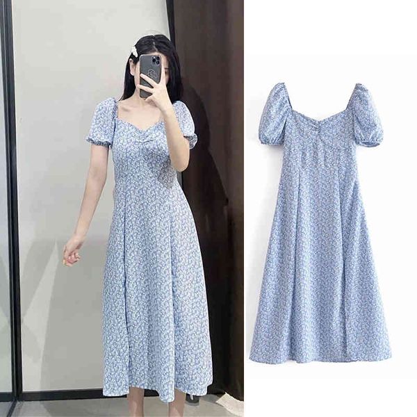 

casual dresses 2021 spring fashion ladies water print dress short sleeve split slim waist banquet b7vx, Black;gray