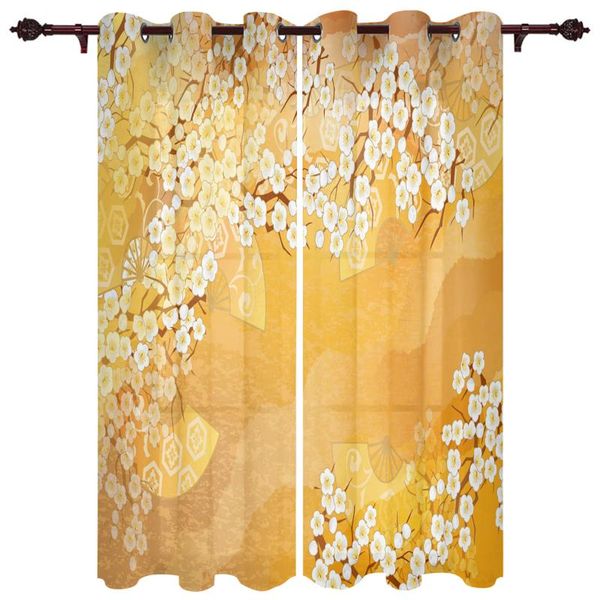 

luxury home window curtains flowers fan watercolor pattern living room closet kitchen bedroom exquisite translucent curtain & drapes