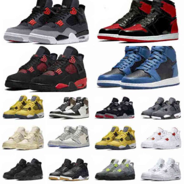 

jumpman 1 bred patent 4 infrared men women basketball shoes 1s university dark marina blue dark mocha navy 4s oreo lightning red thunder sne