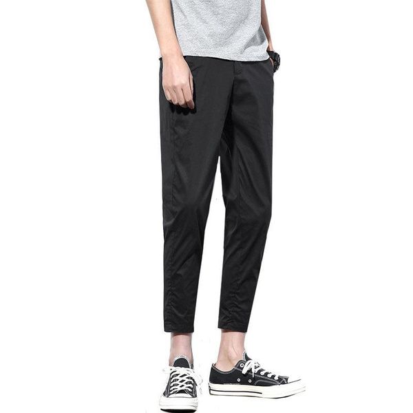 

men's pants casual solid color loose leggings black men