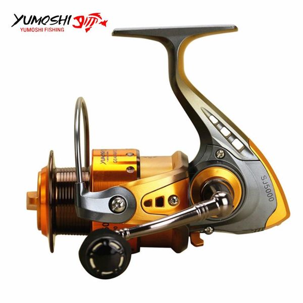 

yumoshi sj spinning fishing reel 14 ball bearings pre-loading front drag full metal 13+1 bb 2000-7000 baitcasting reels