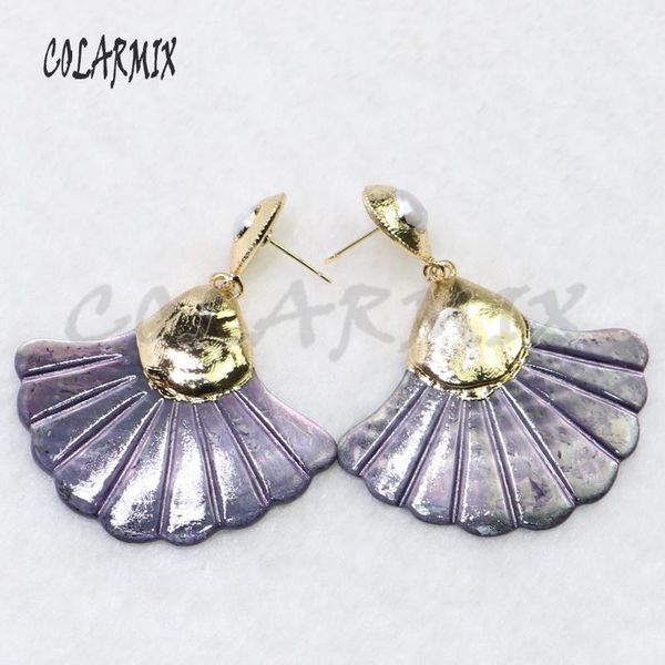 

pairs sector shell earrings gift for lady gray shells natural jewelry 9026 dangle & chandelier, Silver