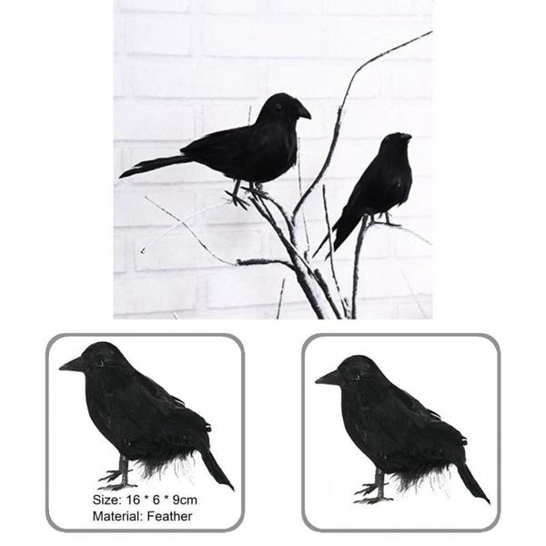 

party hats good simulation crow attractive practical black feathered artificial decor statue deskornaments