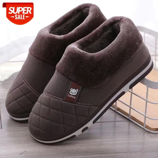 

weh winter slippers men house slippers shoes trend home slippers indoor warm soft sole male felt slipper moccasin room footwear #go6p, Black