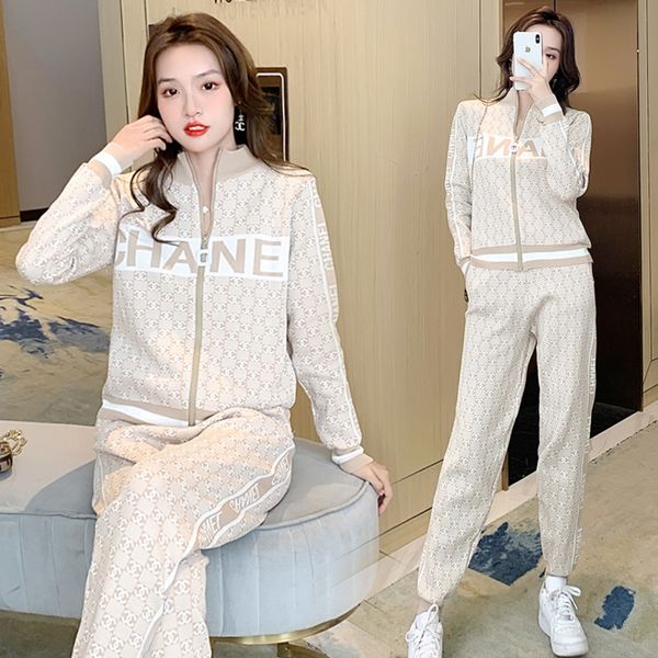 

fashion casual women's 2021 spring and autumn new foreign style thin korean leggings two piece suit fashion, Gray