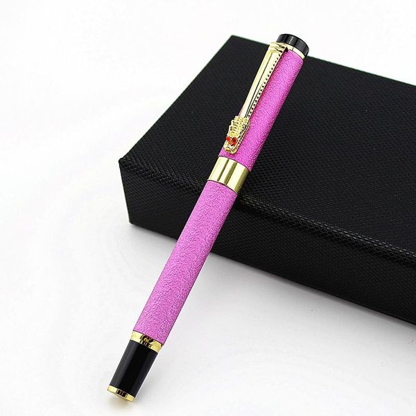 

luxurious high-end gift matte black rose red chinese golden dragon iraurita fountain pen pens