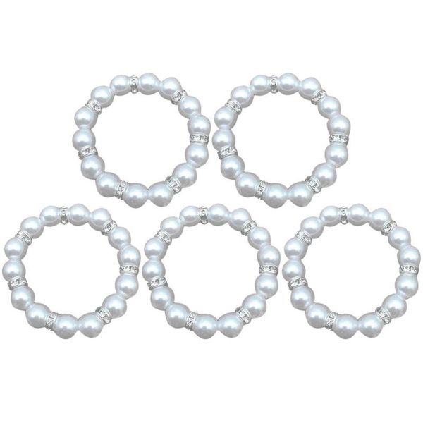 

napkin rings 5pcs imitation pearls wedding party table decoration holder