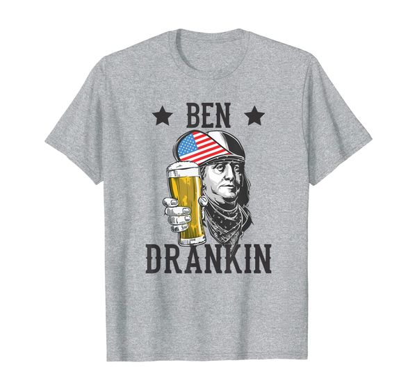 

ben drankin benjamin franklin 4th of july t-shirt, White;black
