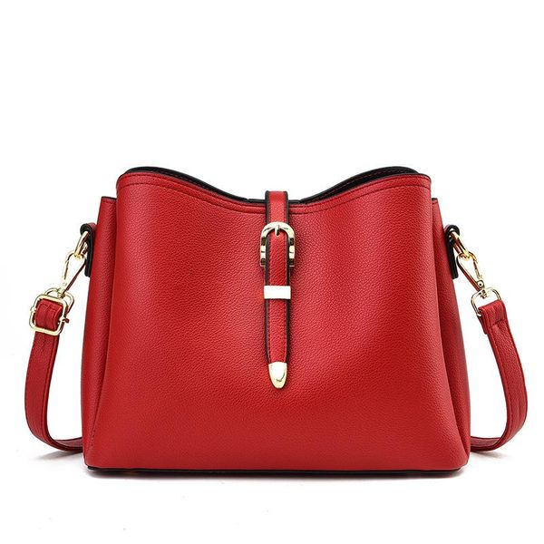 

evening bags simple bucket bag women 2021 autumn and winter fashion pu ladies one-shoulder large-capacity messenger