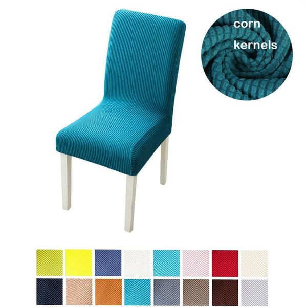 

chair covers wholesale corn kernel elastic simple solid color cover fabric household thickened fleece universal