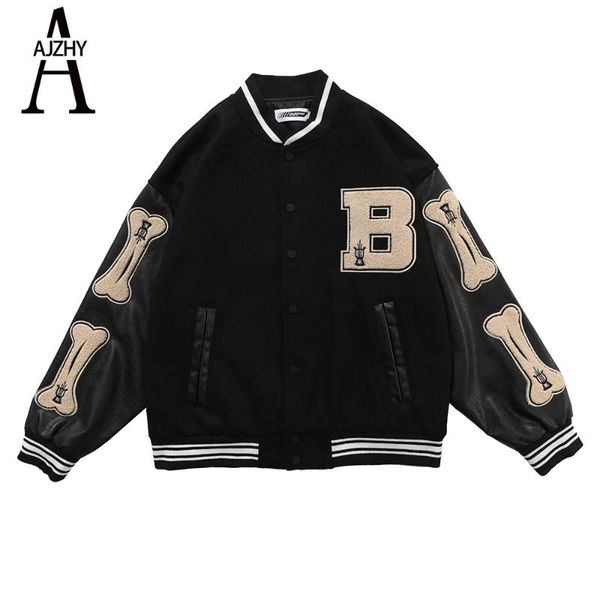 

men's jackets streetwear bomber jacket spring autumn embroidery hip hop baseball coat high street college style fashion, Black;brown