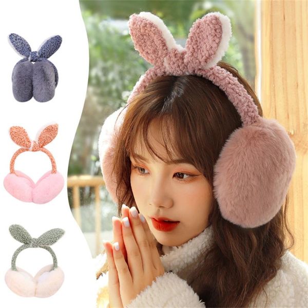 

berets lovely winter warm ear warmers glitter ears plush earmuffs for women playful girls muffs cold protection, Blue;gray