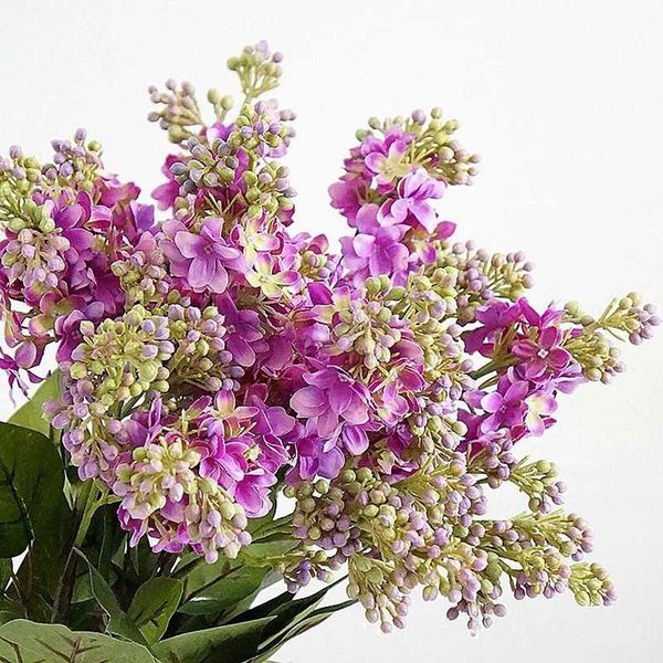 

silk lilac fake flowers home year decoration accessories wedding party bride bouquet diy material artificial decorative & wreaths