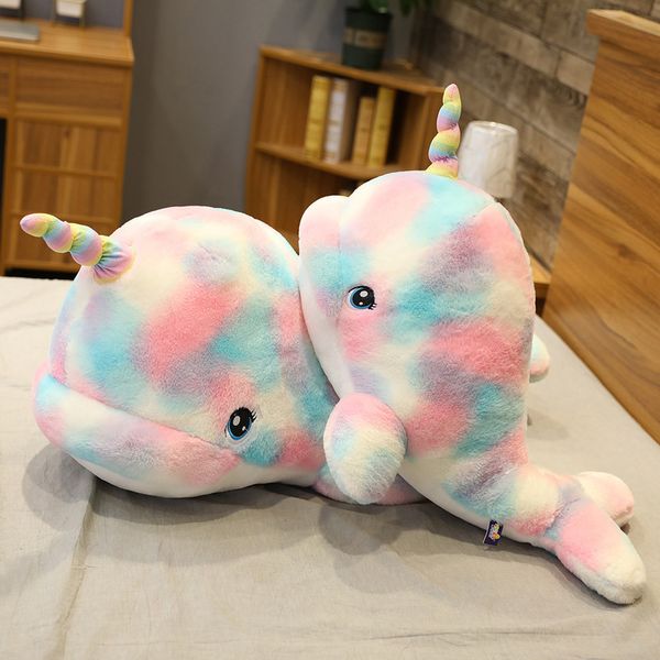 

step into rainbow unicorn plush toy pillow large marine creature whale doll