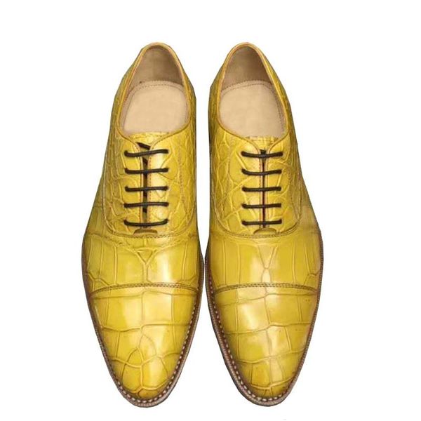 

dress shoes chue men crocodile leather formal office business, Black