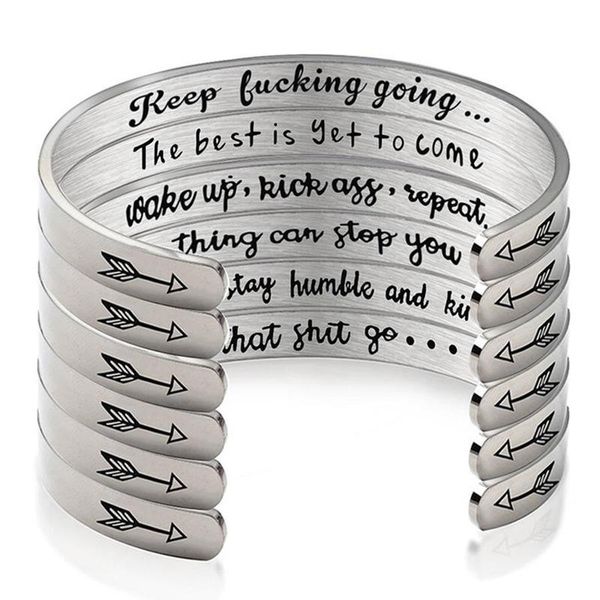 

genuine bangle bracelet for women color silver inspirational bracelets bangles for women engraved mantra cuff bangle, Black