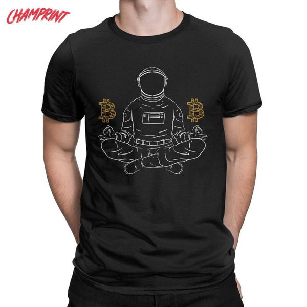 

men's t-shirts astronaut crypto men t shirt cryptocurrency humor tee short sleeve t-shirt 100% cotton birthday gift, White;black