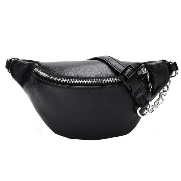 

women chest shoulder fashion chain waist bag leather fanny pack large capacity zipper phone money packs bolsa feminina 5$