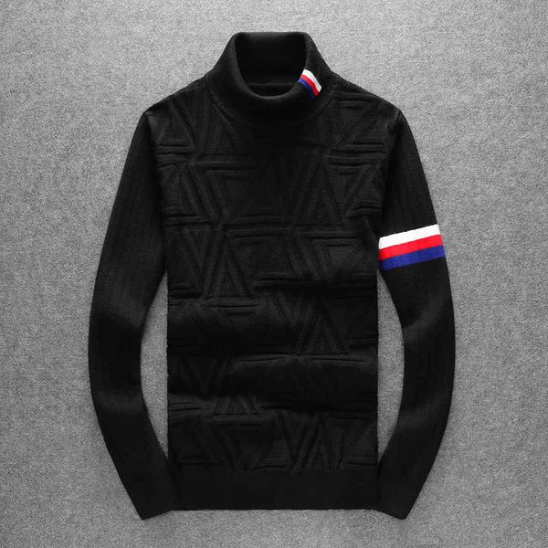 

boutique sweater high collar men's style in winter, White;black