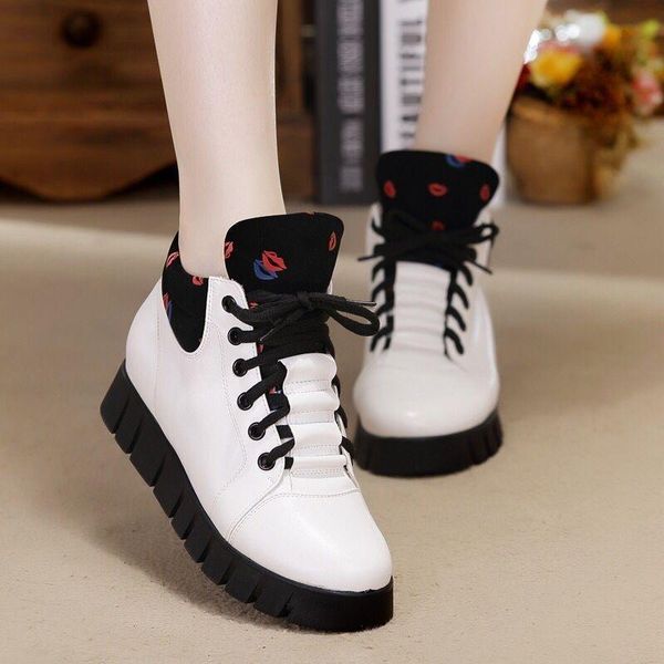

boots women platform winter shoes snow keep warm ankle, Black