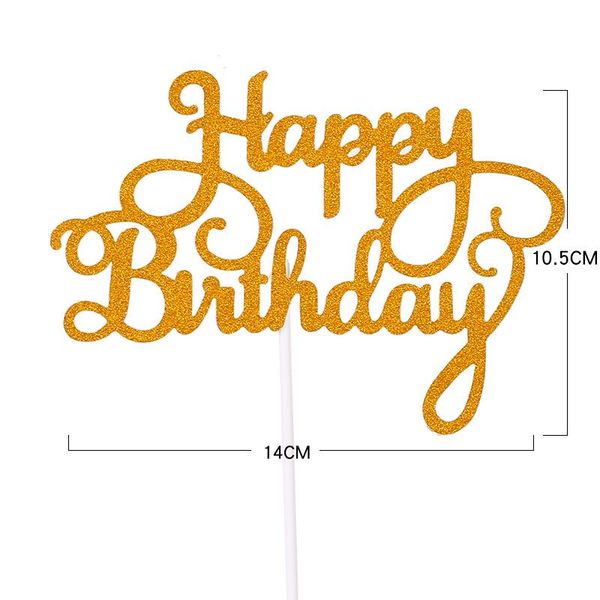 

other event & party supplies wholesale 10pcs gittler happy birthday cake er decoration bling sparkle english alphabet woman baking