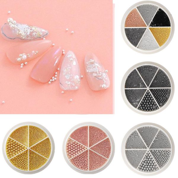 

nail art decorations mini small stainless steel caviar beads silver rose gold micro ball charm gel polish tips, Silver;gold
