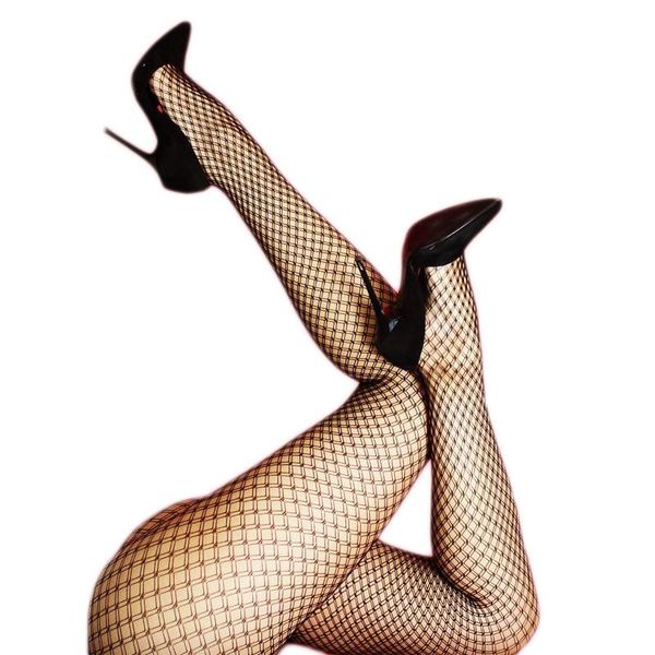 

socks & hosiery women black fishnet tights pantyhose stockings club party flat crotch plus size, Black;white