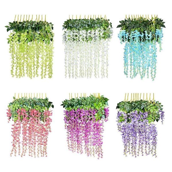 

12pcs 3.6-inch artificial fake wisteria vine party wedding decorations
