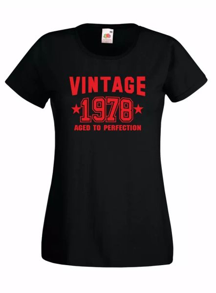 

t-shirt shirt women j1554 birthday gift born 1978 vintage, White;black
